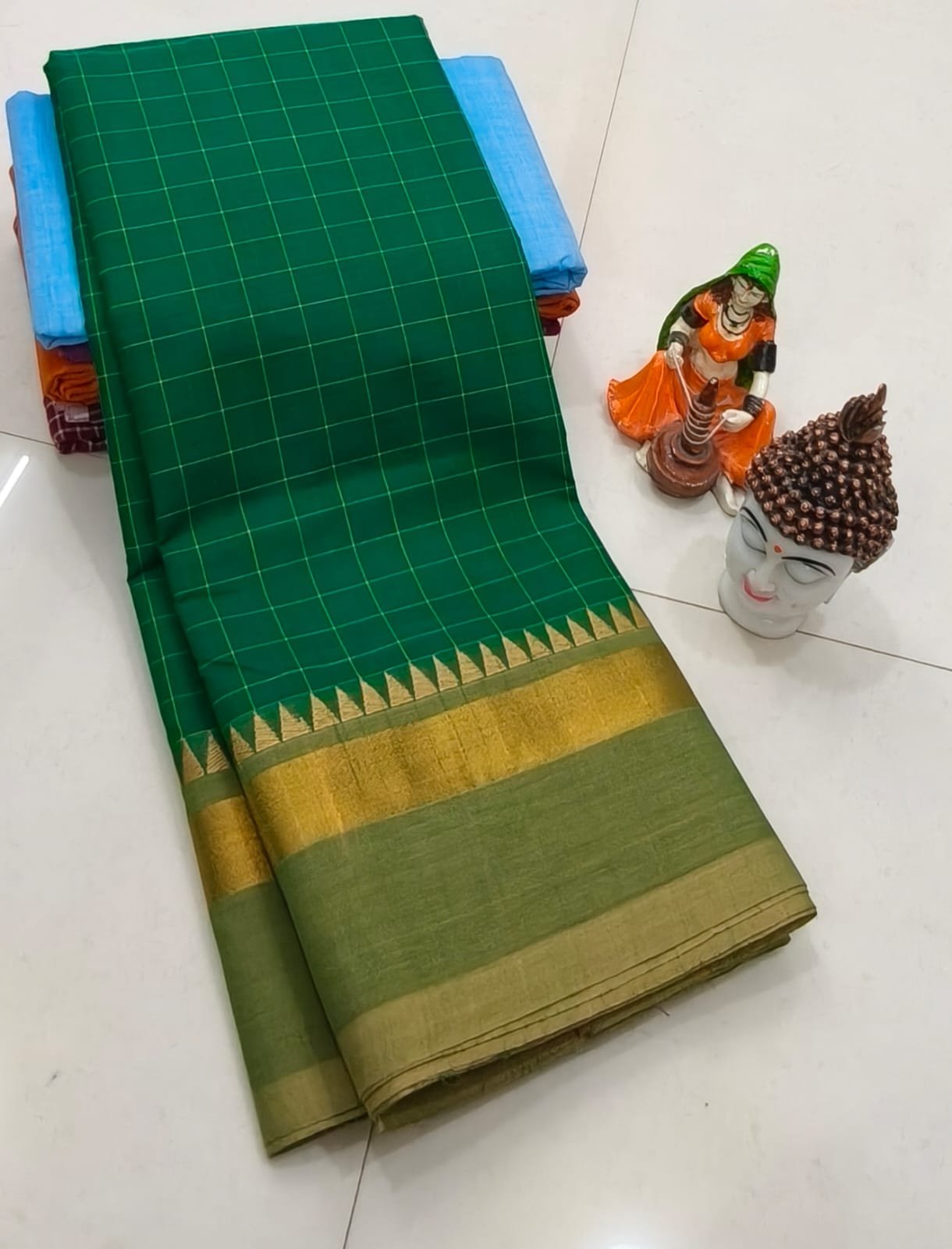 Handcrafted Premium Kanchi Cotton Saree (100 Count)