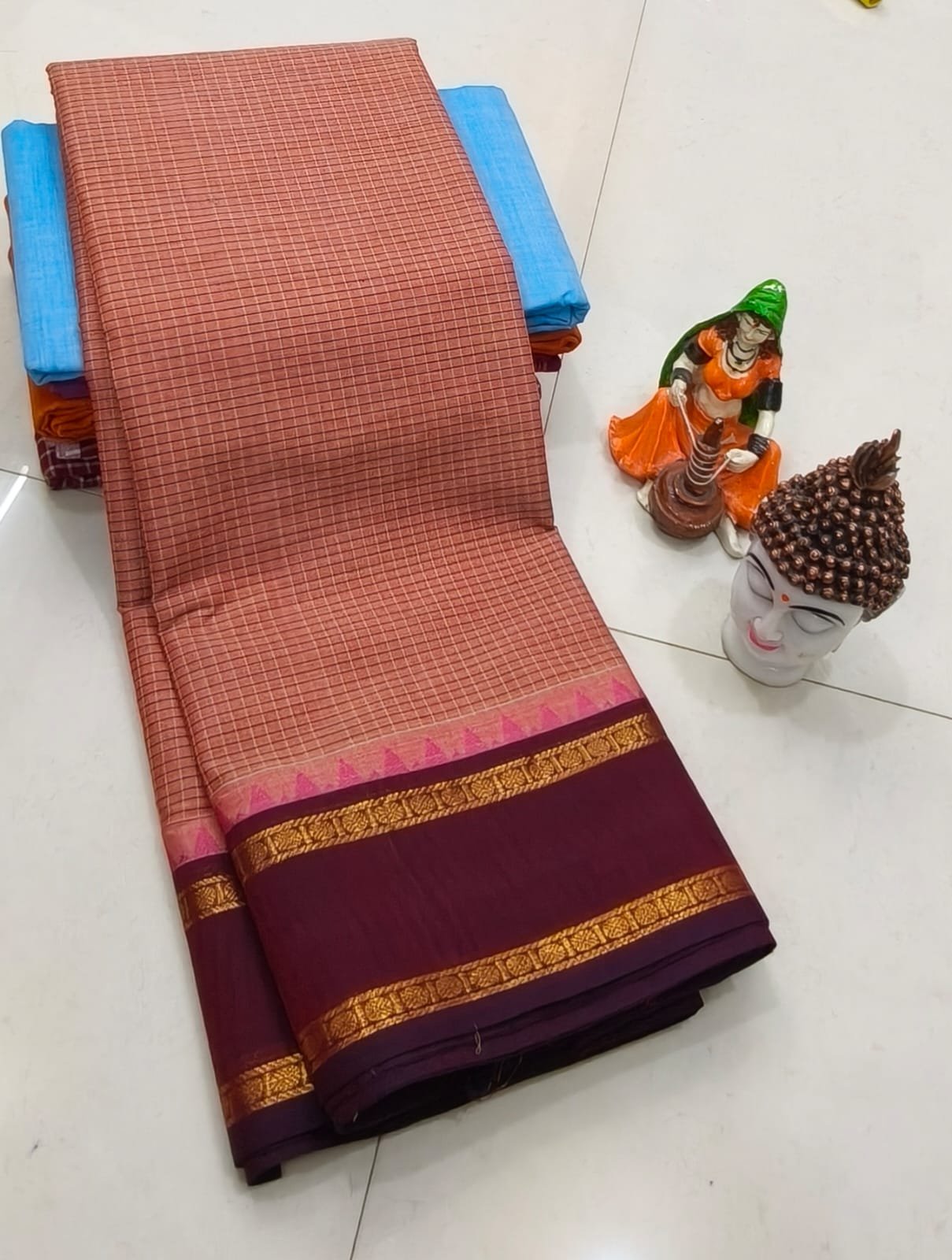 Handcrafted Premium Kanchi Cotton Saree (100 Count)