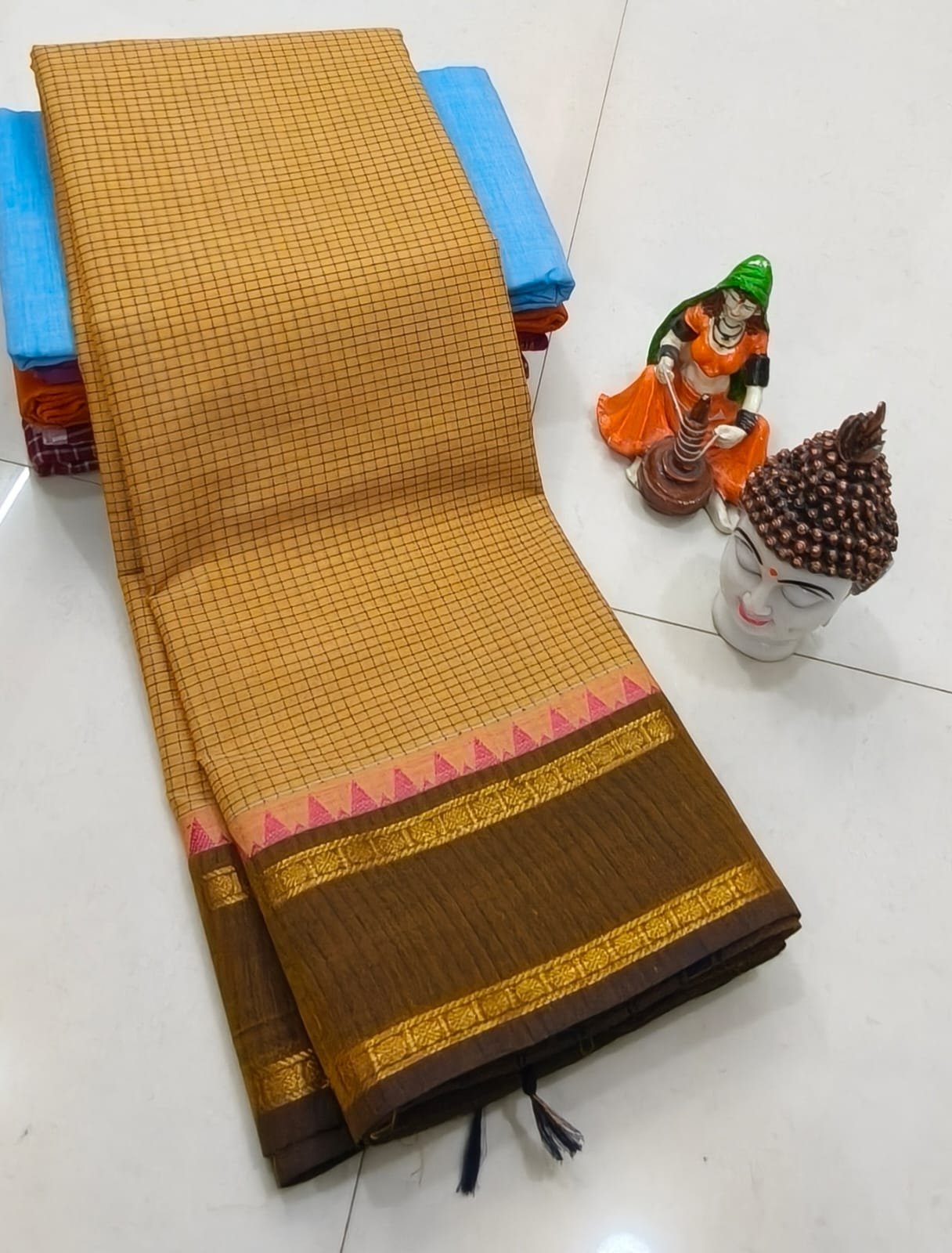 Handcrafted Premium Kanchi Cotton Saree (100 Count)