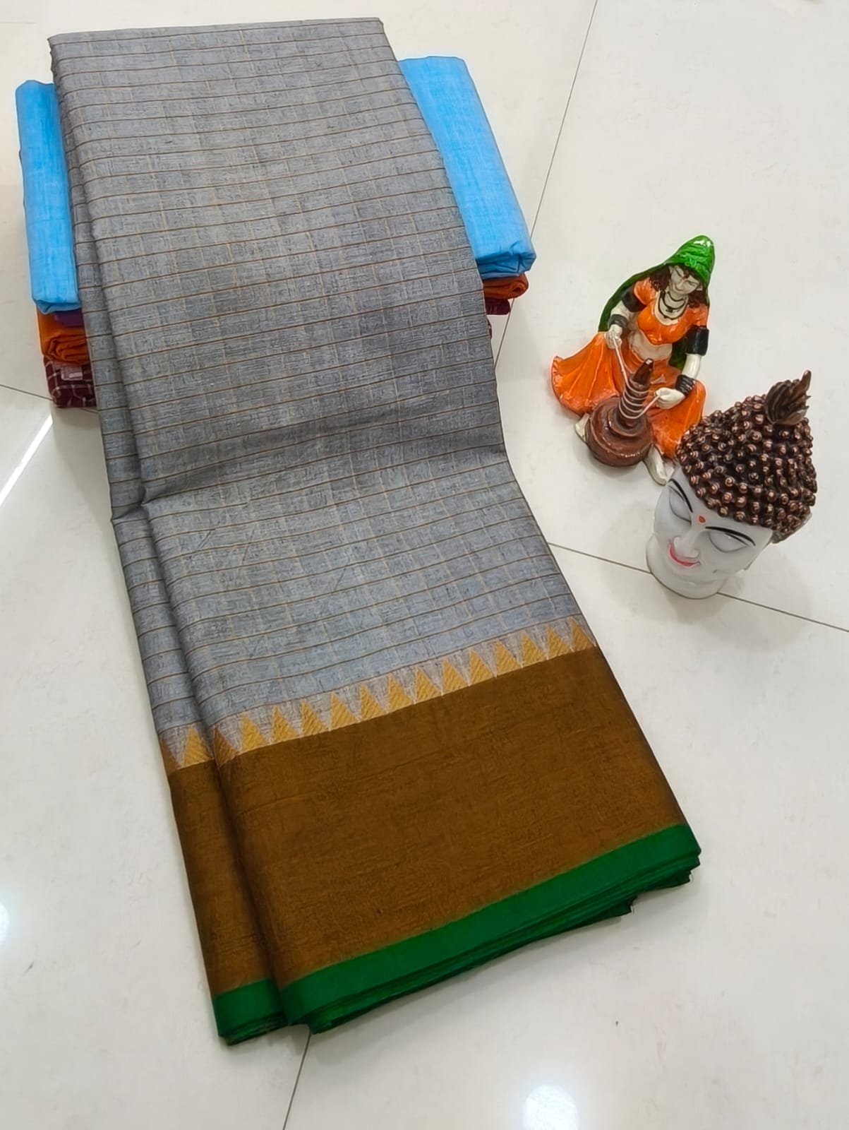 Handcrafted Premium Kanchi Cotton Saree (100 Count)