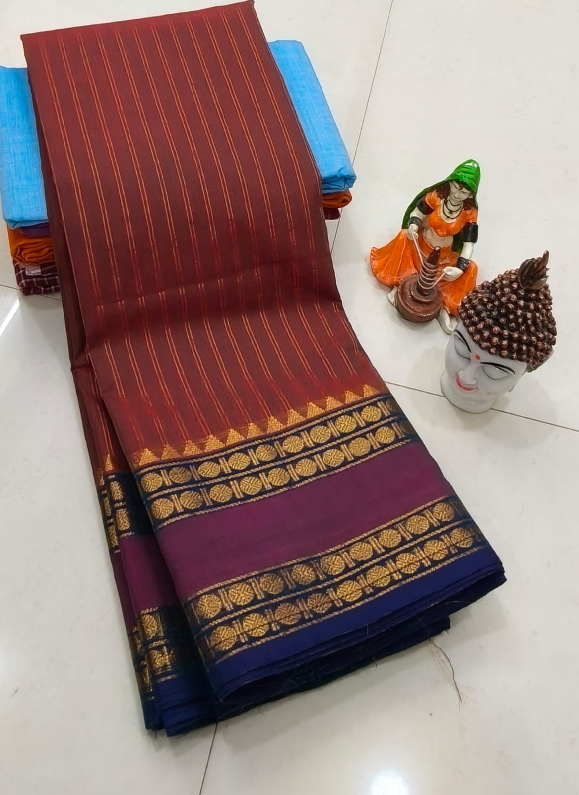 Handcrafted Premium Kanchi Cotton Saree (100 Count)