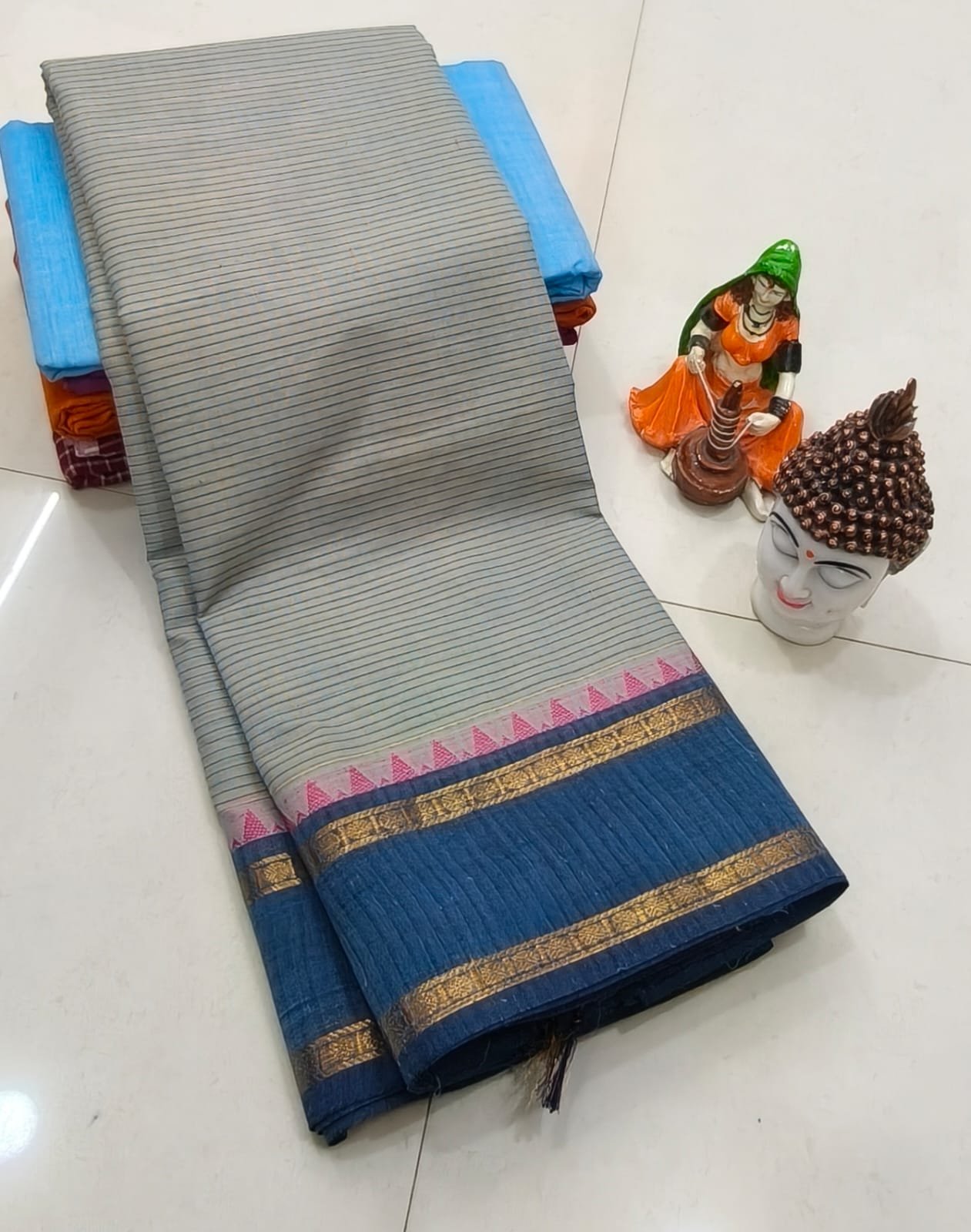 Handcrafted Premium Kanchi Cotton Saree (100 Count)