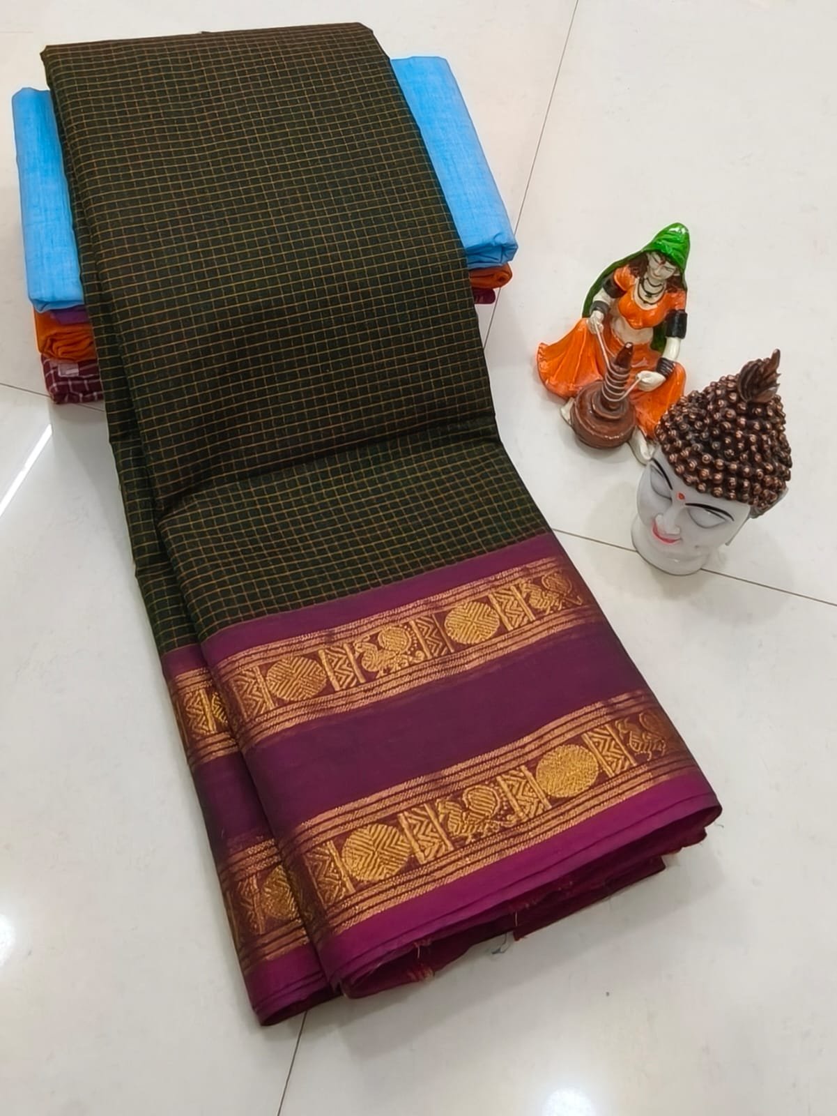 Handcrafted Premium Kanchi Cotton Saree (100 Count)