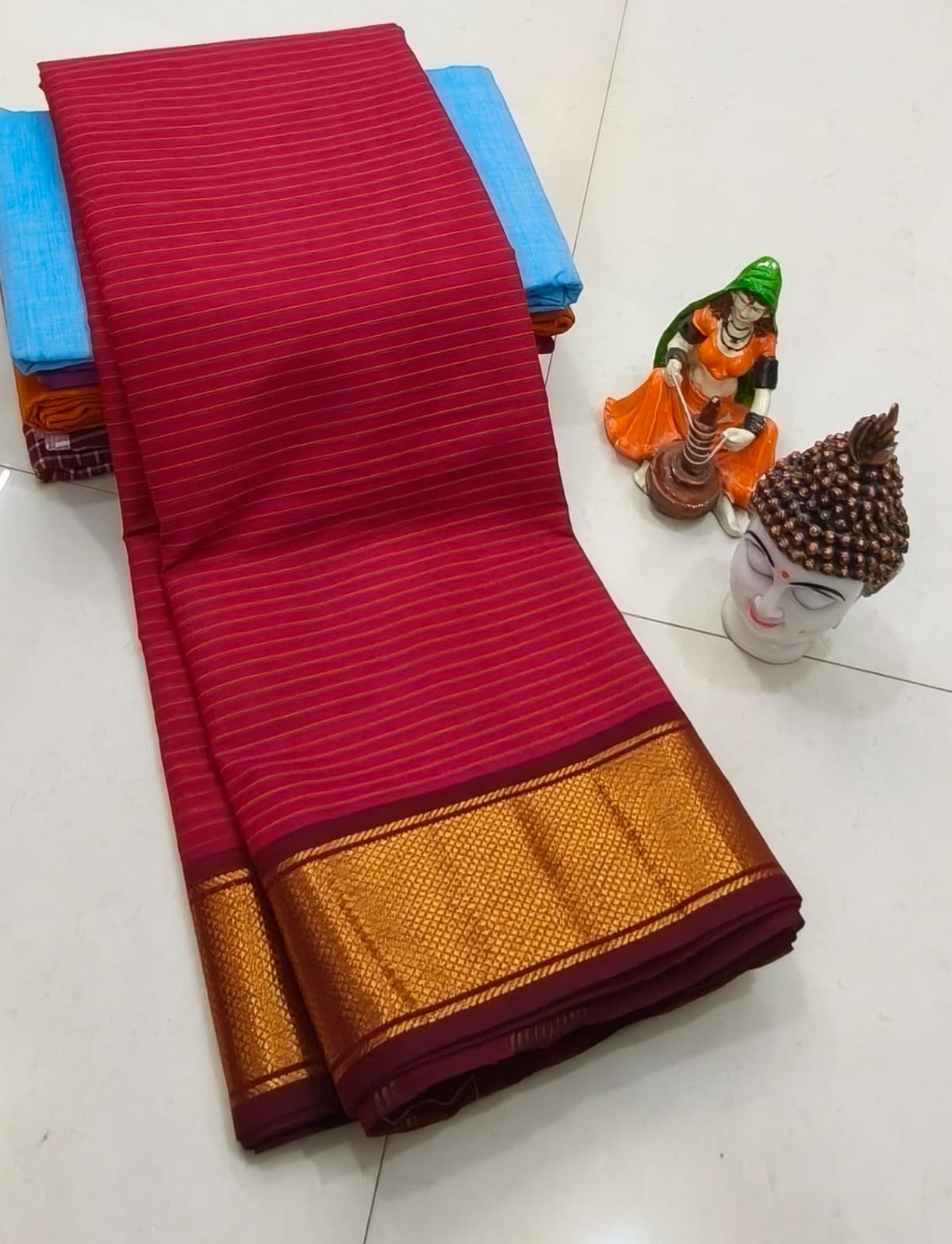 Handcrafted Premium Kanchi Cotton Saree (100 Count)