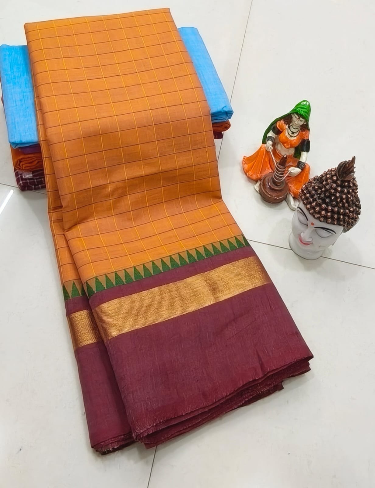 Handcrafted Premium Kanchi Cotton Saree (100 Count)