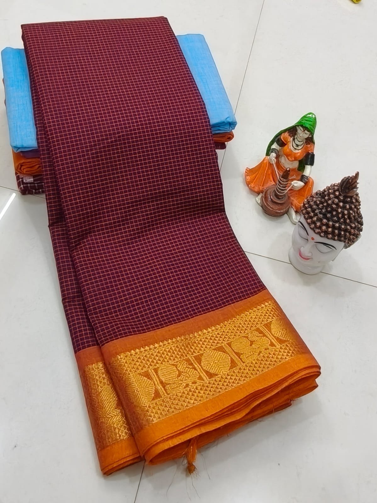 Handcrafted Premium Kanchi Cotton Saree (100 Count)
