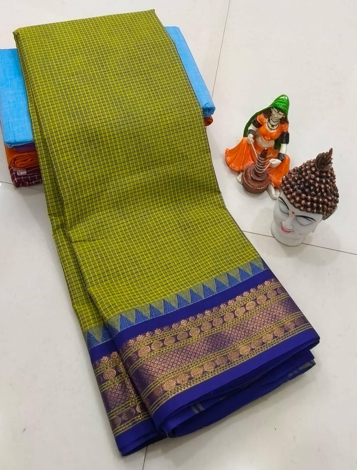 Handcrafted Premium Kanchi Cotton Saree (100 Count)