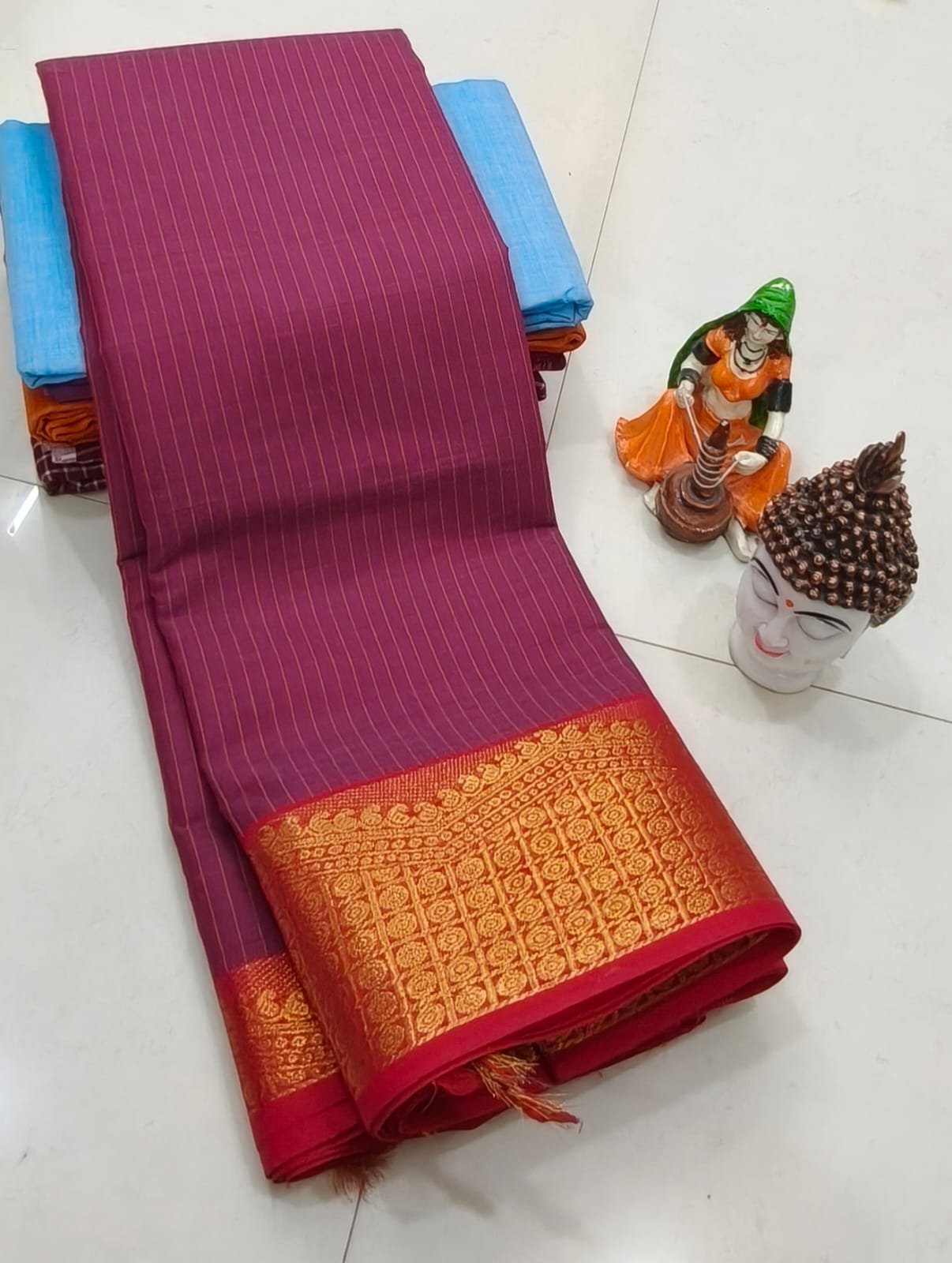 Handcrafted Premium Kanchi Cotton Saree (100 Count)