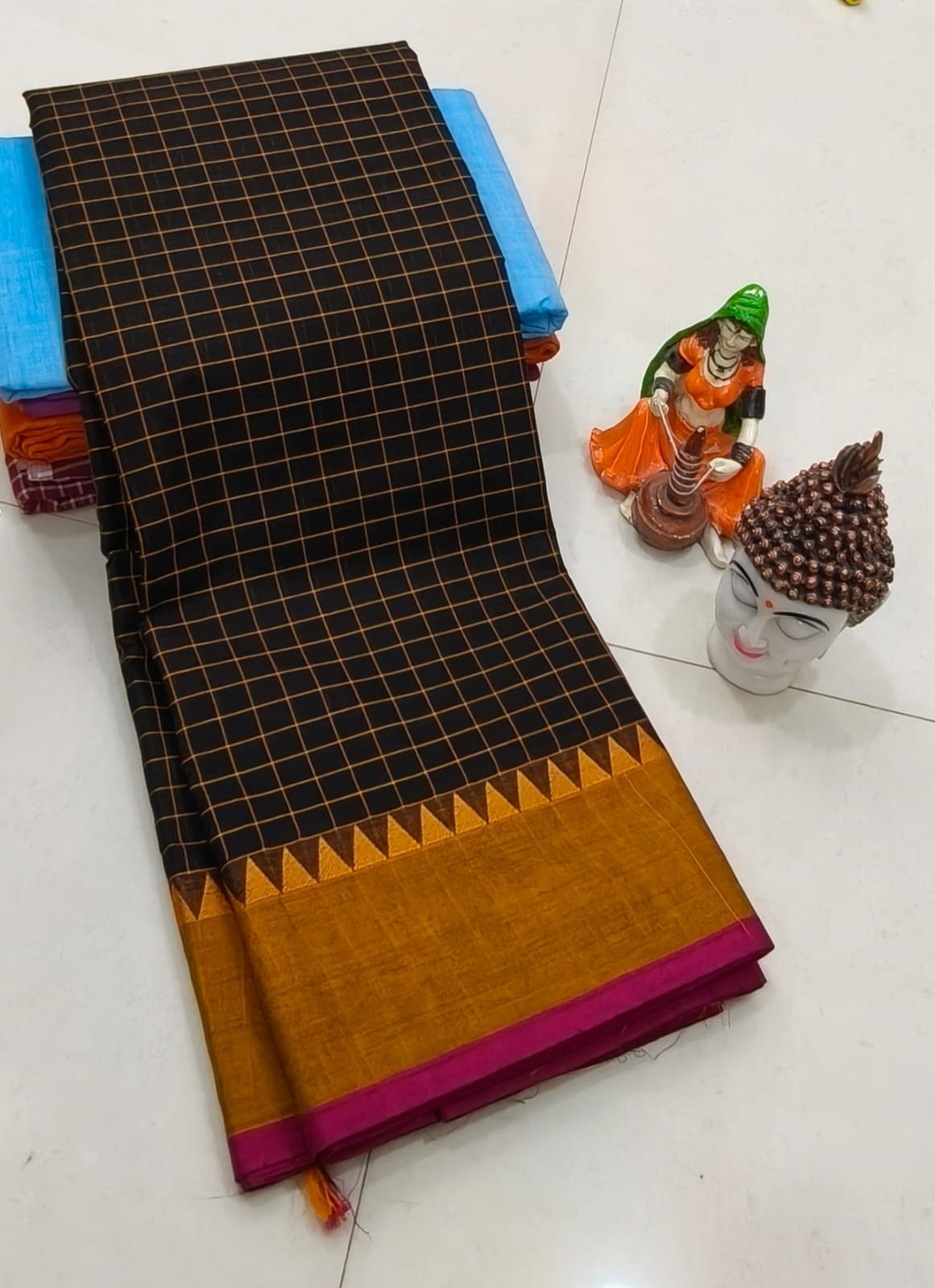 Handcrafted Premium Kanchi Cotton Saree (100 Count)