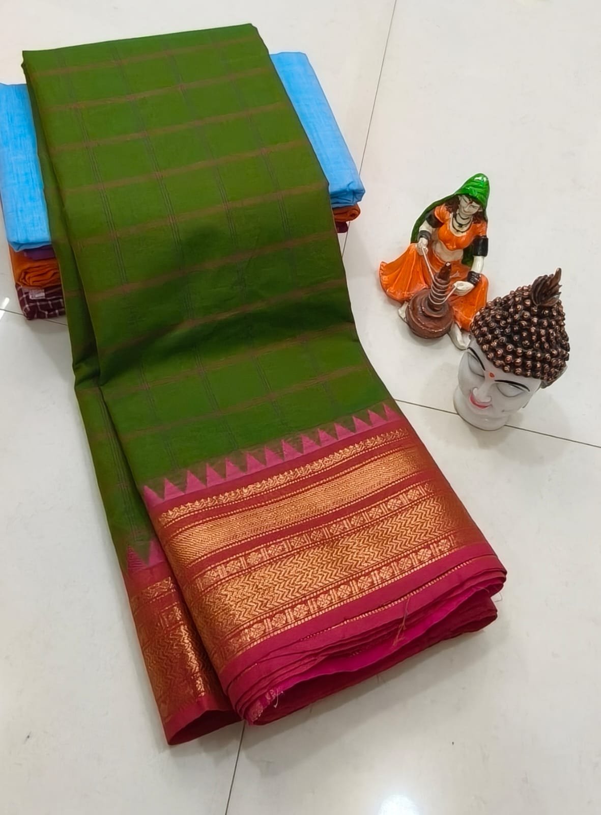 Handcrafted Premium Kanchi Cotton Saree (100 Count)